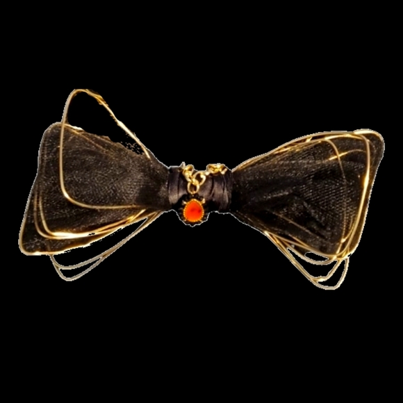 Gold Metal Neck Bow Tie - Picture 2 of 3